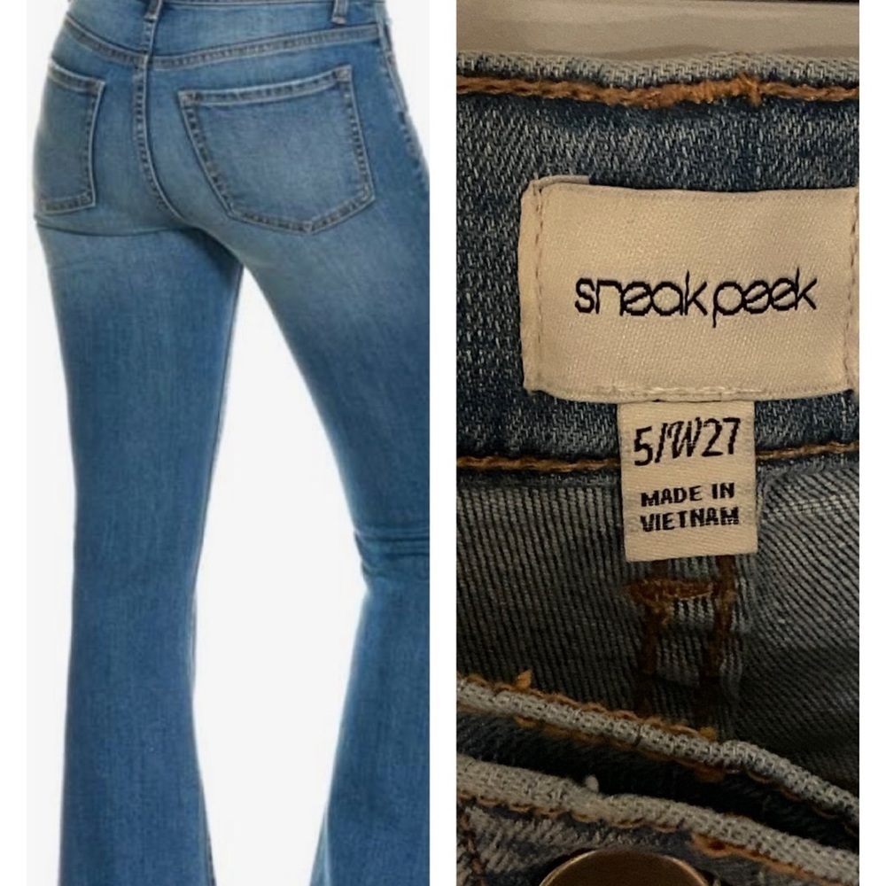 Sneak Peek Women's Med Wash High Rise Flare Jeans